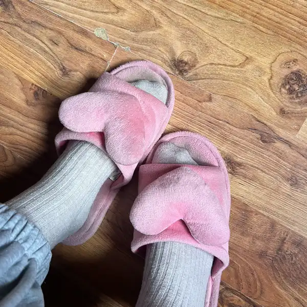 słodkie różowe kapcie